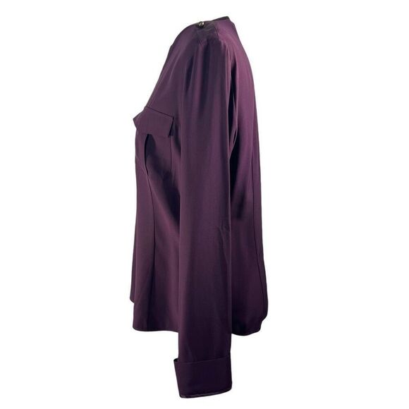 Lafayette 148 NY Long Sleeves Button-Down Medium Purple Silk Blouse sz 8 - Picture 6 of 11